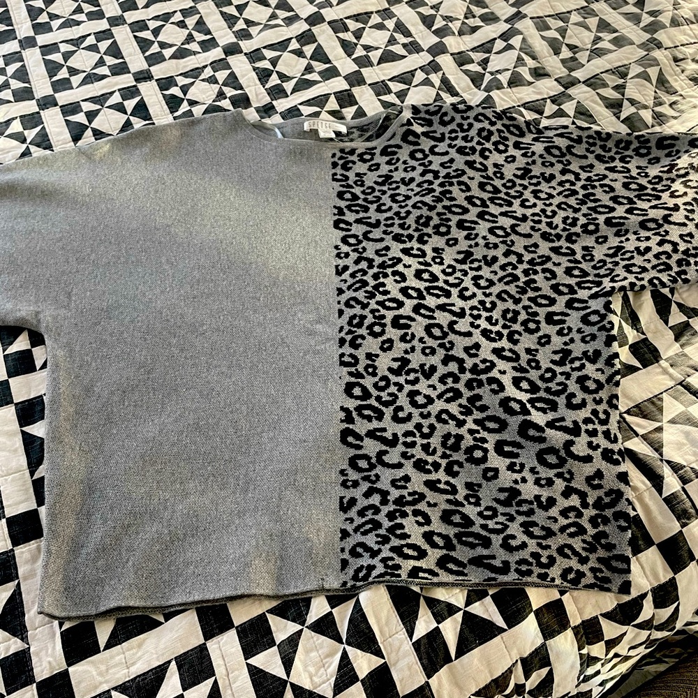 Color block grey sweater